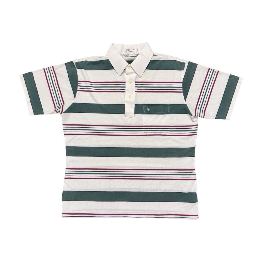 Vintage Christian Dior Men’s Polo Striped Shirt Size Large